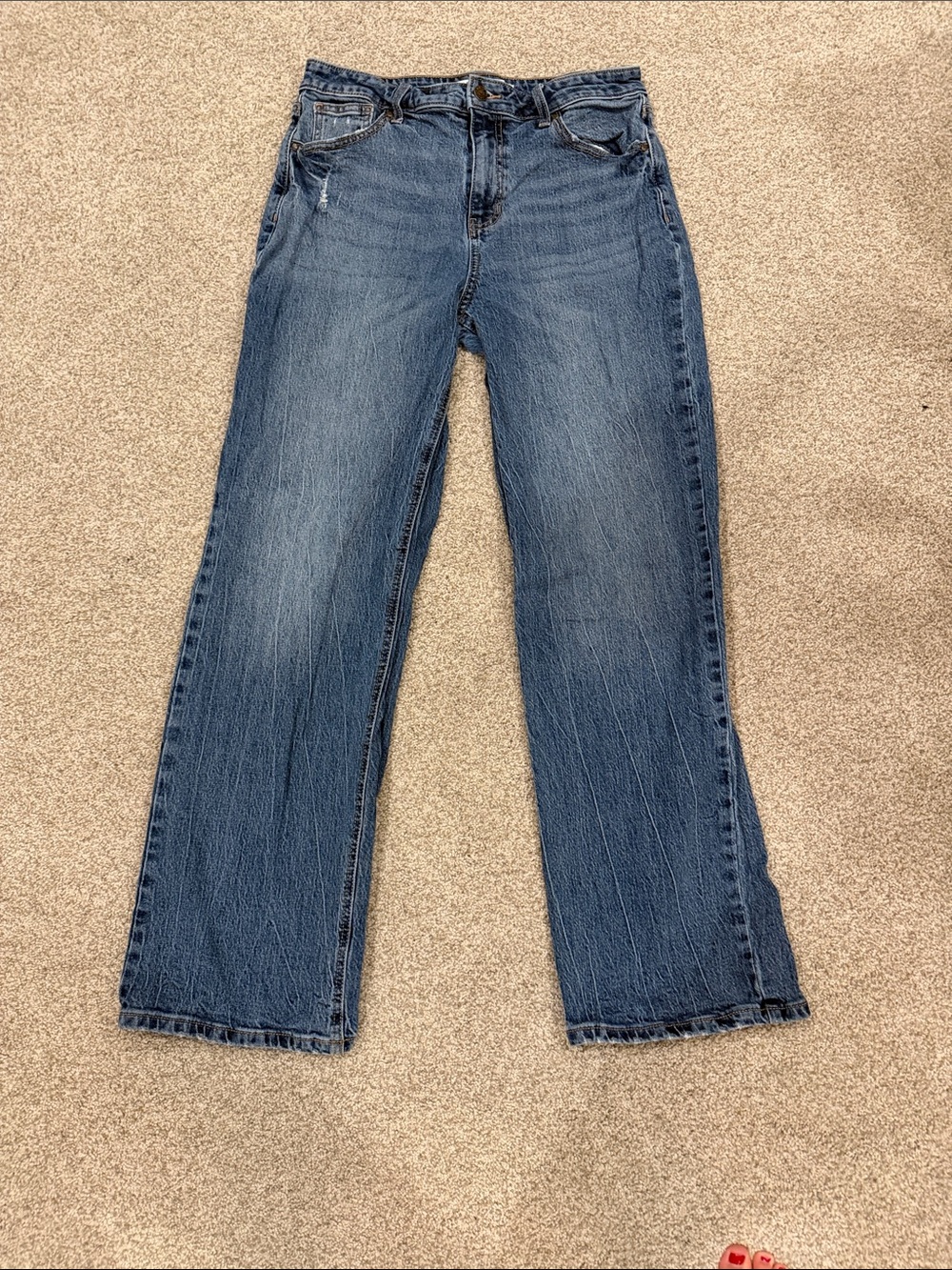 Celebrity Pink Women's Straight-Leg Jeans in Medium Blue Wash